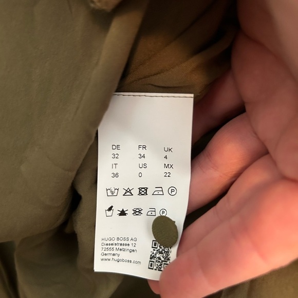 HUGO Boss DERINNE LONG SLEEVE SHIFT DRESS IN KHAKI - Picture 16 of 16